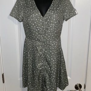 Green polka dot dress